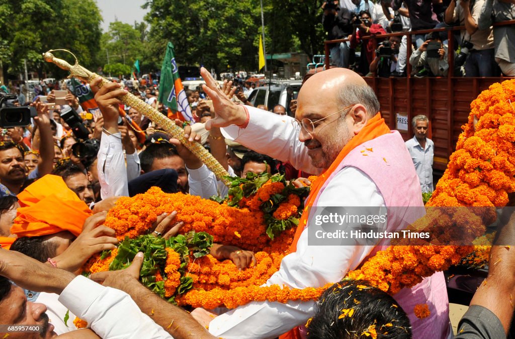 BJP National President Amit Shah Reaches Chandigarh, To Inaugurate New BJP Office