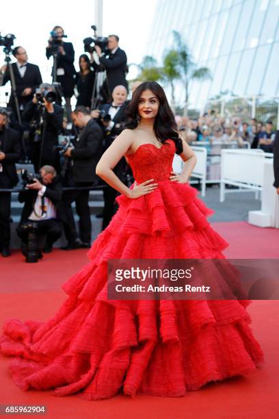 Aishwarya Rai attends the "120 Beats Per Minute " screening during the 70th annual Cannes Film Festival at Palais des Festivals on May 20, 2017 in...
