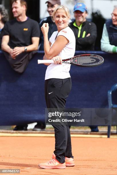 Barbara Rittner in action during the WTA Nuernberger Versicherungscup on May 20, 2017 in Nuermberg, Germany.