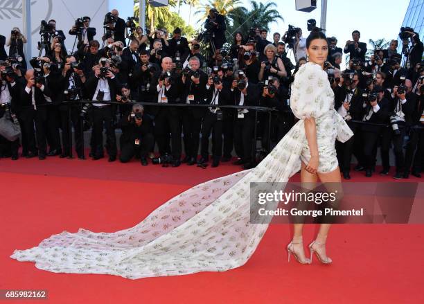 Model Kendall Jenner attends the "120 Beats Per Minute " screening during the 70th annual Cannes Film Festival at Palais des Festivals on May 20,...