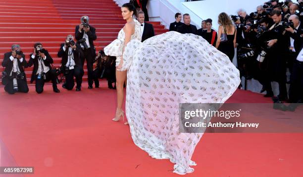 Kendall Jenner attends the "120 Battements Par Minutes " screening during the 70th annual Cannes Film Festival at Palais des Festivals on May 20,...