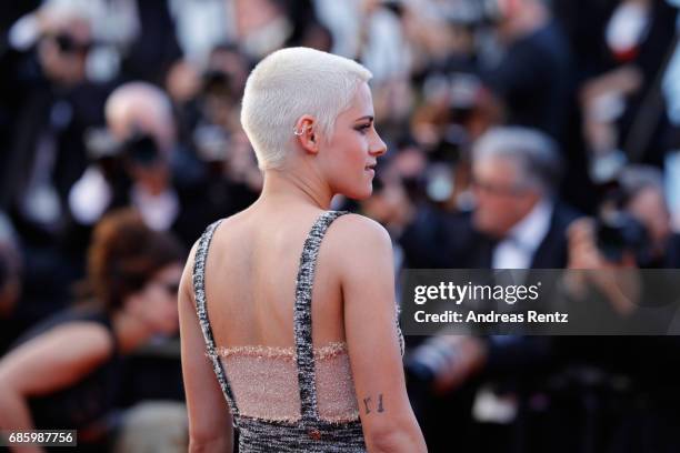 Actress Kristen Stewart attends the "120 Beats Per Minute " screening during the 70th annual Cannes Film Festival at Palais des Festivals on May 20,...