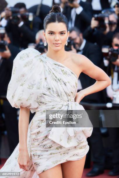 Kendall Jenner attends the "120 Beats Per Minute " screening during the 70th annual Cannes Film Festival at Palais des Festivals on May 20, 2017 in...