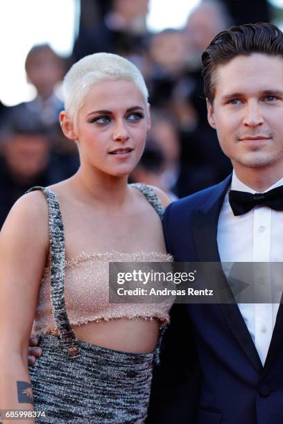 Director and screenwriter Kristen Stewart and actor Josh Kaye attend the "120 Beats Per Minute " screening during the 70th annual Cannes Film...