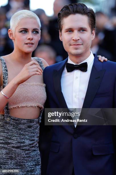 Director and screenwriter Kristen Stewart and actor Josh Kaye attend the "120 Beats Per Minute " screening during the 70th annual Cannes Film...