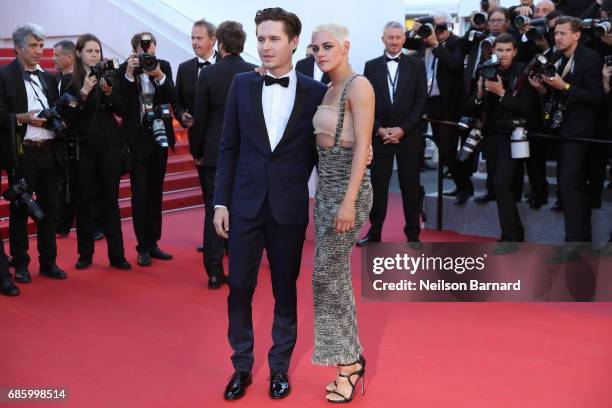 Actor Josh Kaye and director and screenwriter Kristen Stewart attend the "120 Beats Per Minute " screening during the 70th annual Cannes Film...