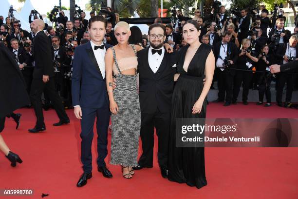 Actor Josh Kaye, director and screenwriter Kristen Stewart and David Ethan Shapiro attend the "120 Beats Per Minute " screening during the 70th...