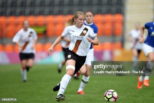 Ashleigh Goddard of London Bees in action during the WSL 2 match between London Bees and Everton Ladies at The Hive on May 20, 2017 in Barnet,...