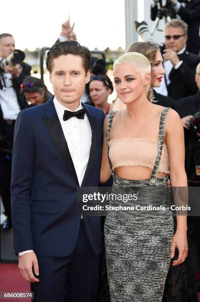 Josh Kaye and Kristen Stewart attend the "120 Beats Per Minute " screening during the 70th annual Cannes Film Festival at Palais des Festivals on May...