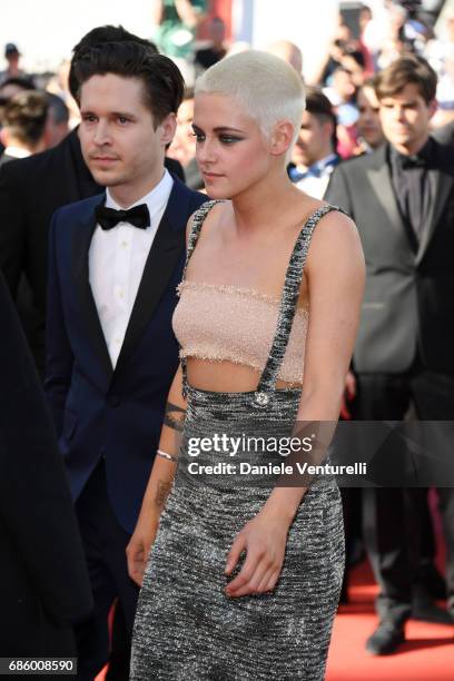 Josh Kaye and Kristen Stewart attend the "120 Beats Per Minute " screening during the 70th annual Cannes Film Festival at Palais des Festivals on May...