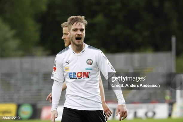 Johan Martensson during the Allsvenskan match between Halmstad BK and Orebro SK at Orjans Vall on May 20, 2017 in Halmstad, Sweden.