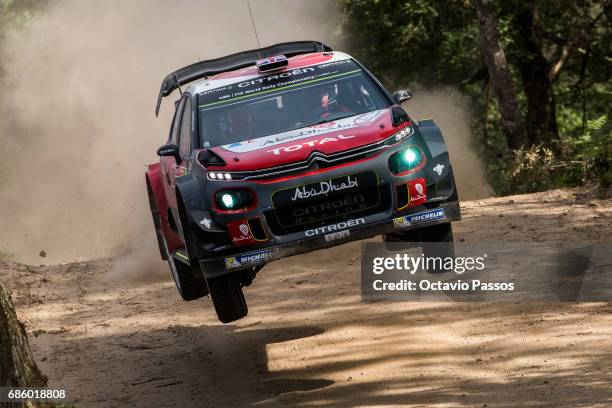 Kris Meeke of Great Britain and Paul Nagle of Ireland compete in their Citroen Total Abu Dhabi WRT Citroen C3 WRC during the SS15 Amarante of the WRC...