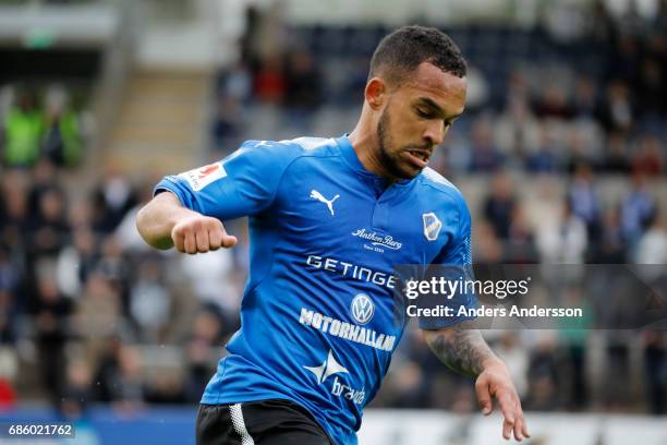 Nikolai Alho of Halmstad BK during the Allsvenskan match between Halmstad BK and Orebro SK at Orjans Vall on May 20, 2017 in Halmstad, Sweden.