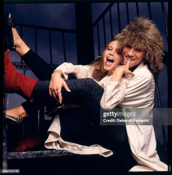 Deborah Feingold/Corbis via Getty Images) NEW YORK Musician Jon Bon Jovi and actress Diane Lane pose for a portrait in 1985 in New York City, New...