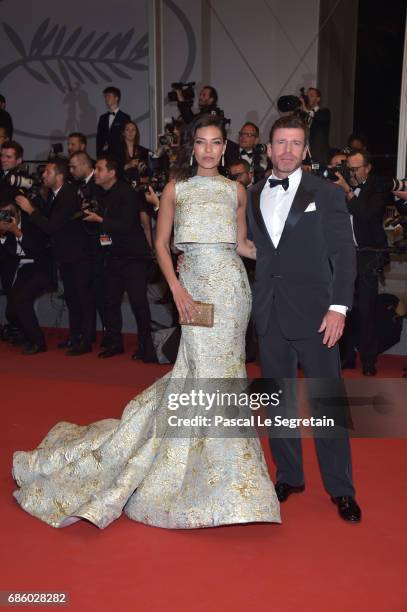 Director Taylor Sheridan and his wife Nicole Sheridan attend the "The Square" screening during the 70th annual Cannes Film Festival at Palais des...