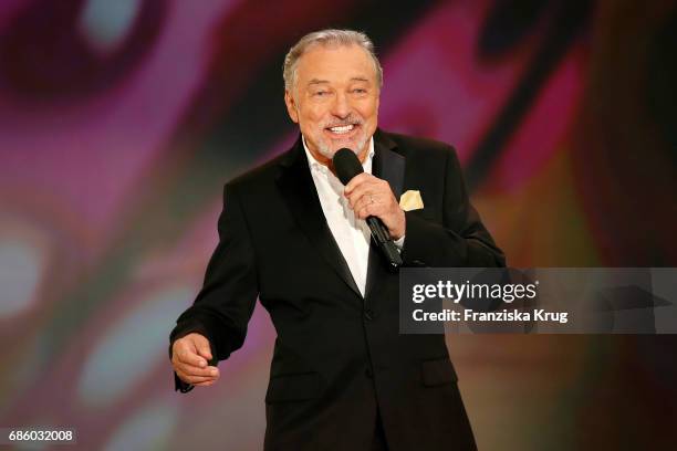 Karel Gott performs on stage at the tv show 'Willkommen bei Carmen Nebel' at Velodrom on May 20, 2017 in Berlin, Germany.