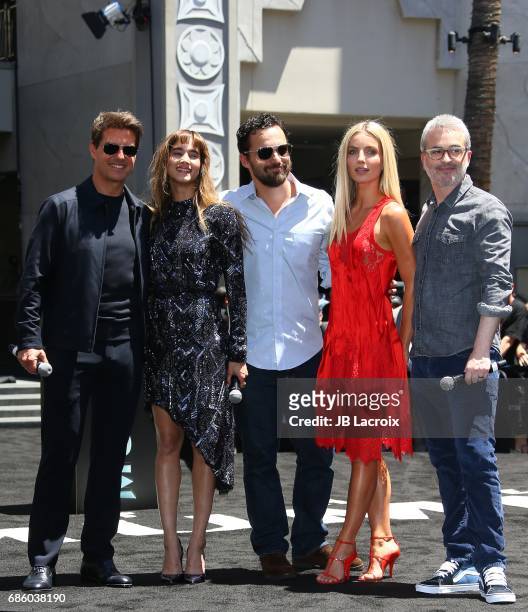Tom Cruise, Sofia Boutella, Jake Johnson, Annabelle Wallis and Alex Kurtzman attend Universal Celebrates 'The Mummy Day' With 75-Foot Sarcophagus...