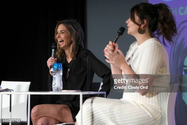 Actors Danielle Schneider and Casey Wilson speak onstage during Bitch Sesh at the 2017 Vulture Festival at Milk Studios on May 20, 2017 in New York...