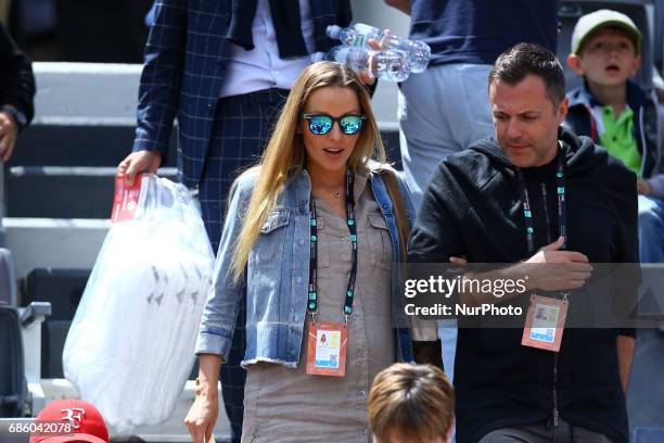 Novak's wife Jelena Ristic pregnant during the semifinal match at the ATP Internazionali d'Italia at Foro Italico in Rome, ITALY - Photo Matteo...