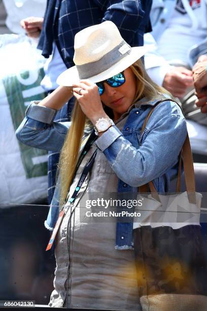 Novak's wife Jelena Ristic pregnant during the semifinal match at the ATP Internazionali d'Italia at Foro Italico in Rome, ITALY - Photo Matteo...