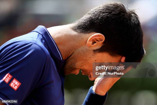 Novak Djokovic during the semifinal match at the ATP Internazionali d'Italia at Foro Italico in Rome, ITALY - Photo Matteo Ciambelli / Sipa Press