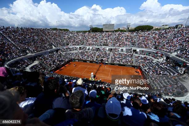 Tennis ATP Internazionali d'Italia BNL semifinal Alexander Zverev v John Isner at Foro Italico in Rome, Italy on May 20, 2017.