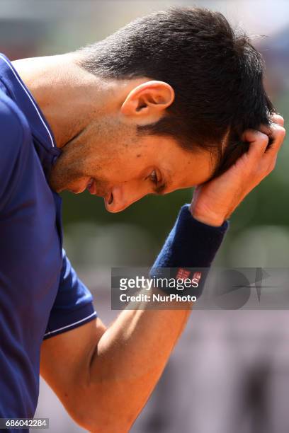 Novak Djokovic during the semifinal match at the ATP Internazionali d'Italia at Foro Italico in Rome, ITALY - Photo Matteo Ciambelli / Sipa Press