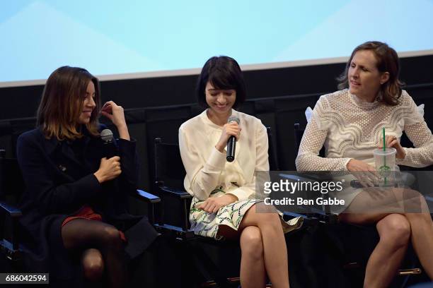Aubrey Plaza, Kate Micucci and Molly Shannon speak at the "The Little Hours" Screening at the Alamo Drafthouse Theate on May 20, 2017 in New York...