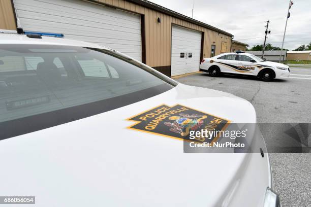 Police vehicle parked outside the Police station in QuarryVile, PA, on May 20, 2017. A Rising Sun, MD based KKK chapter announced a cross burning in...