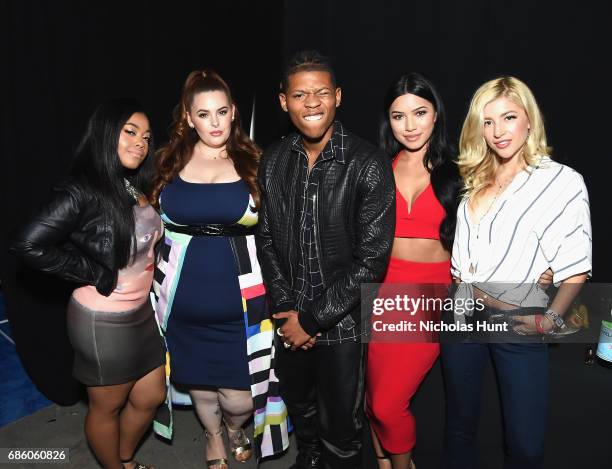 Influencer Destiny Jones, Model Tess Holliday, Actor Bryshere Gray, Actress Julia Kelly, and Influencer Evelina pose for a photo during Beautycon...