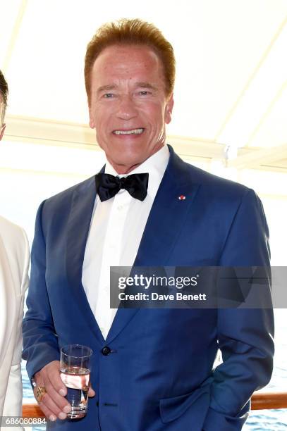 Arnold Schwarzenegger attends the Vanity Fair and HBO Dinner celebrating the Cannes Film Festival at Hotel du Cap-Eden-Roc on May 20, 2017 in Cap...