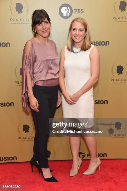 Daphne Matziaraki and Lindsay Crouse attend The 76th Annual Peabody Awards Ceremony at Cipriani, Wall Street on May 20, 2017 in New York City.