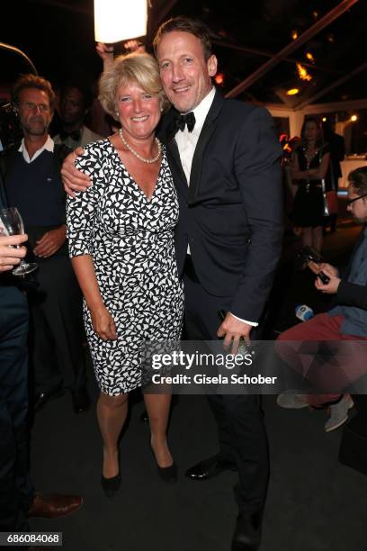 Monika Gruetters and Wotan Wilke Moehring attends the German Reception during the 70th annual Cannes Film Festival at Villa Rothschild on May 20,...