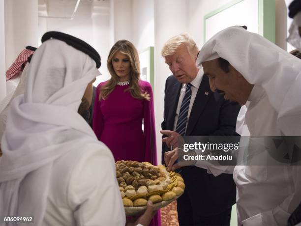 President Donald Trump and First Lady Melania Trump attend a dinner given in honour of Trump by Saudi Arabia's King Salman bin Abdulaziz Al Saud at...