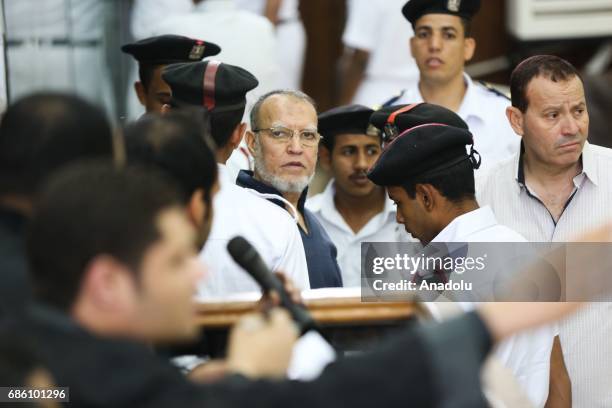 Vice chairman of the Freedom And Justice Party Essam el-Erian is seen during the trial session known as breaking up the Rabaa el-Adaweya protests...