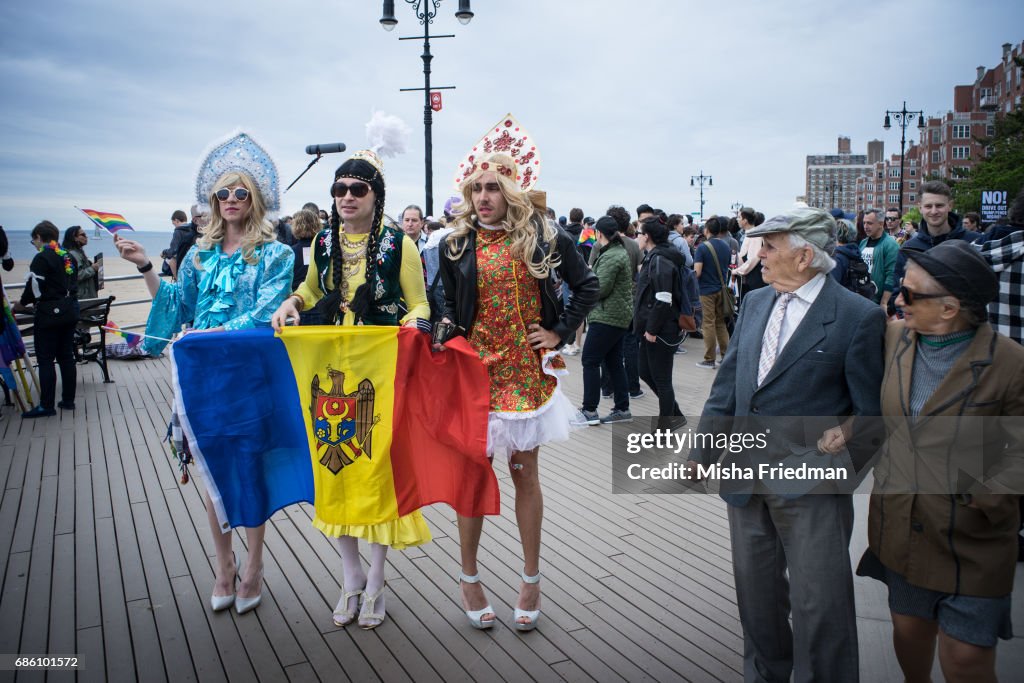 Activists Hold First-Ever Russian Pride Parade In Brooklyn's Brighton Beach