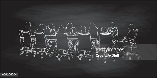 stockillustraties, clipart, cartoons en iconen met corporation discussies - bestuur