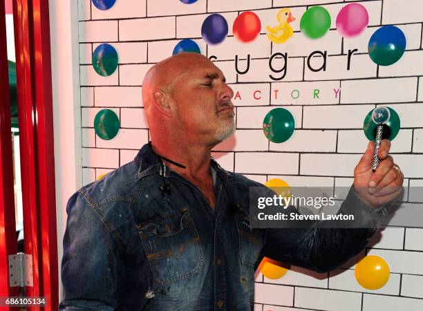 Professional wrestler Bill Goldberg poses during a meet-and-greet at Sugar Factory American Brasserie at the Fashion Show mall on May 20, 2017 in Las...