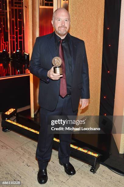 Louis C.K. Poses with award backstage The 76th Annual Peabody Awards Ceremony at Cipriani, Wall Street on May 20, 2017 in New York City.