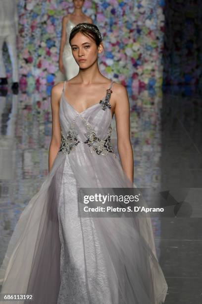 Model walks the runway of the Carlo Pignatelli Haute Couture fashion show on May 20, 2017 in Milan, Italy.