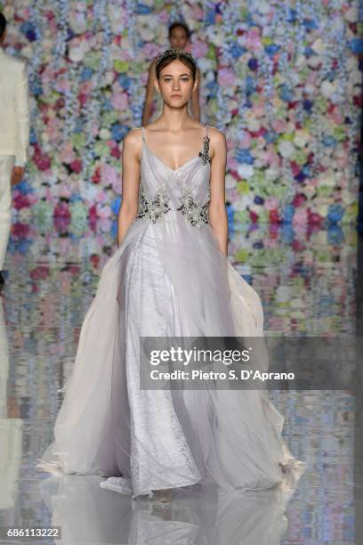 Model walks the runway of the Carlo Pignatelli Haute Couture fashion show on May 20, 2017 in Milan, Italy.