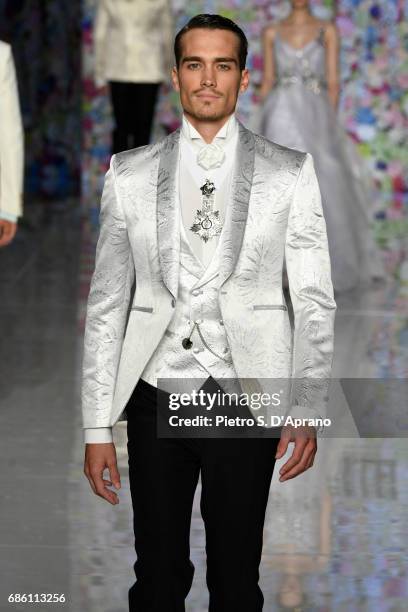 Model walks the runway of the Carlo Pignatelli Haute Couture fashion show on May 20, 2017 in Milan, Italy.