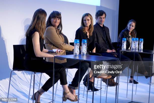 Joey Slamon, Andrea Savage, Tom Everett Scott and Jessica Elbaum speak onstage at the I'm Sorry panel during the 2017 Vulture Festival at Milk...