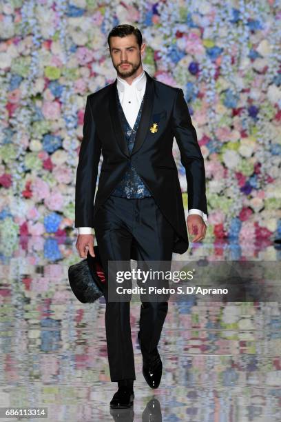 Model walks the runway of the Carlo Pignatelli Haute Couture fashion show on May 20, 2017 in Milan, Italy.