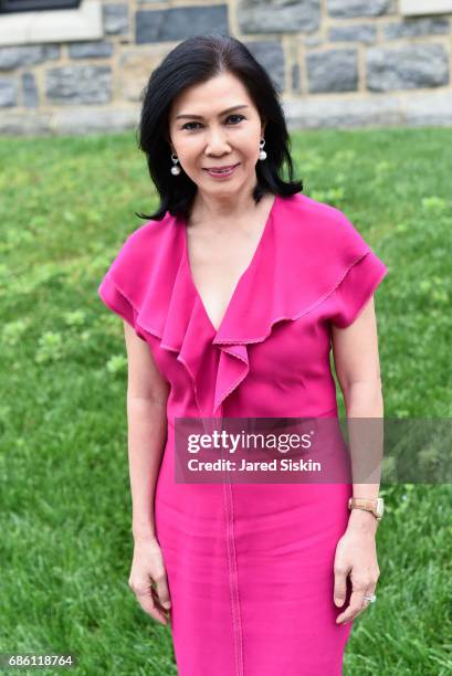 Dhewiana Sianli is seen is wearing a Roberto Cavalli dress and Franck Muller watch at Filbert Nickolas's Graduation at Fordham University on May 20,...