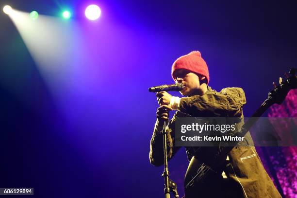 Tyler Joseph of Twenty One Pilots performs at the Hangout Stage during 2017 Hangout Music Festival on May 20, 2017 in Gulf Shores, Alabama.