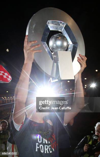 Illustration of the hexagonal Ligue 1 trophy during the French League 1 Championship title celebration following the French Ligue 1 match between AS...