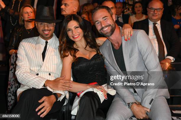 Jonathan Kashanian, Alessia Mancini, Flavio Montrucchio attends the Carlo Pignatelli Haute Couture fashion show on May 20, 2017 in Milan, Italy.