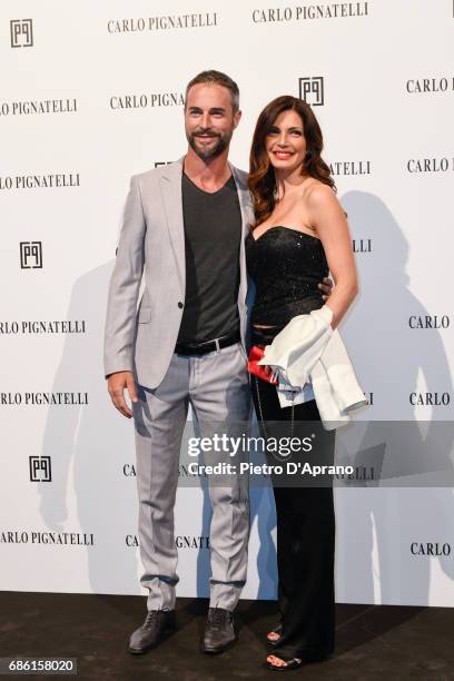 Alessia Mancini and Flavio Montrucchio attends the Carlo Pignatelli Haute Couture fashion show on May 20, 2017 in Milan, Italy.