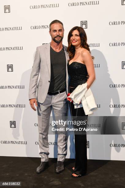 Alessia Mancini and Flavio Montrucchio attends the Carlo Pignatelli Haute Couture fashion show on May 20, 2017 in Milan, Italy.